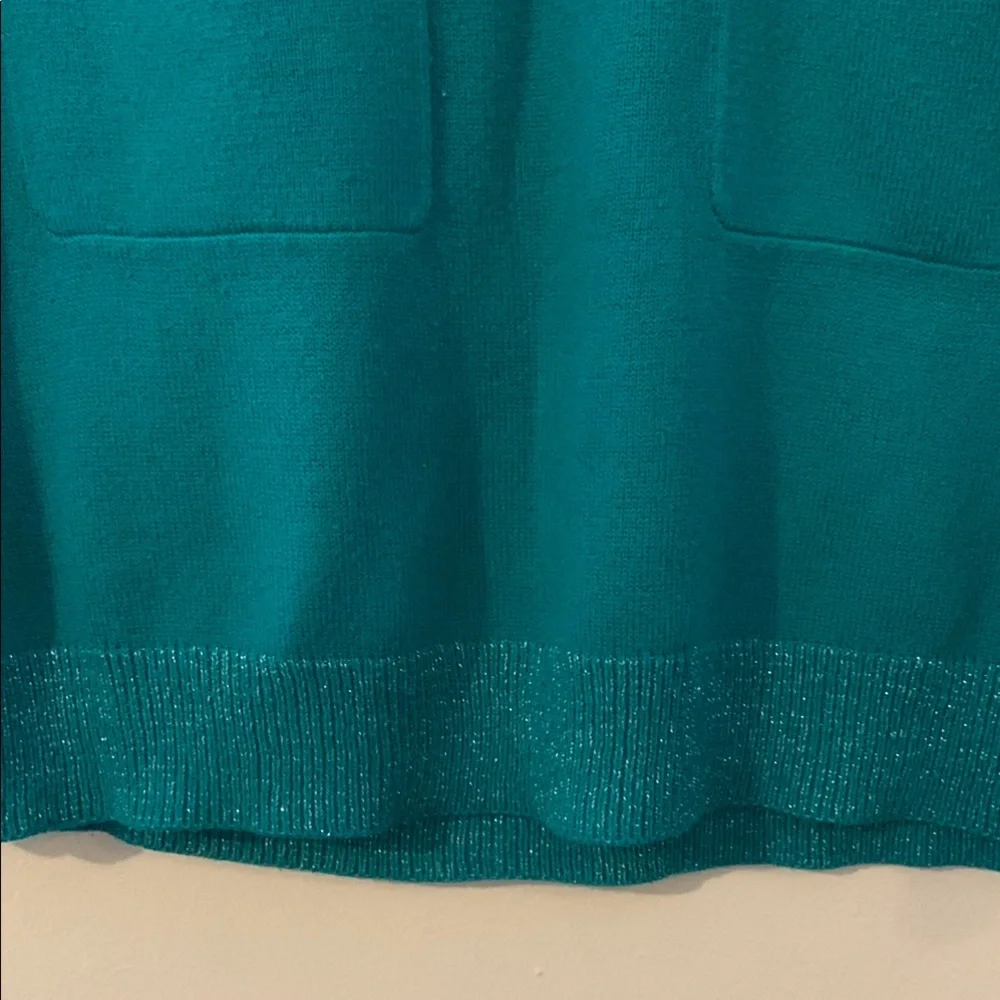 Guess - Studded Teal Knit Womens Dress Blouse Size Small Long Sleeve - Picture 5 of 8